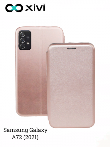 Чехол-книжка Xivi для SAMSUNG  Galaxy A72 (2021), Fashion Case, на магните, экокожа, цвет розовое золото 1