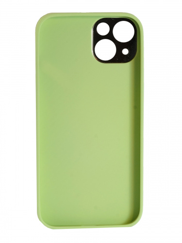 Накладка задняя для iPhone 13, силикон, защита камеры, имитация кожи, салатовый