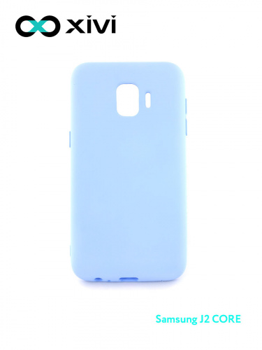 Накладка задняя Xivi для SAMSUNG Galaxy J2 CORE J260, Silicon Case, силикон, матовая, №42, цвет сиреневый 1