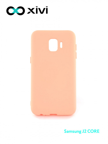 Накладка задняя Xivi для SAMSUNG Galaxy J2 CORE J260, Silicon Case, силикон, матовая, №39, цвет бежевый 1