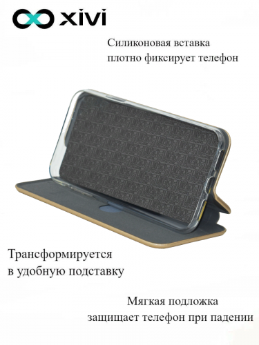 Чехол-книжка Xivi для SAMSUNG Galaxy A41, Fashion Case, на магните, экокожа, цвет золотой 2