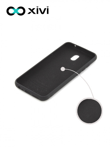 Накладка задняя Xivi для XIAOMI REDMI 8A, Silicon Case, силикон, матовая, №1, цвет чёрный 2