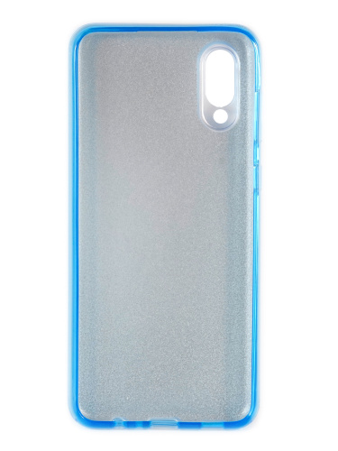 Накладка задняя для SAMSUNG  Galaxy A02, силикон, блёстки, цвет: голубой