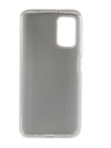 Накладка задняя для XIAOMI Redmi 10, силикон, блёстки, цвет: серебряный