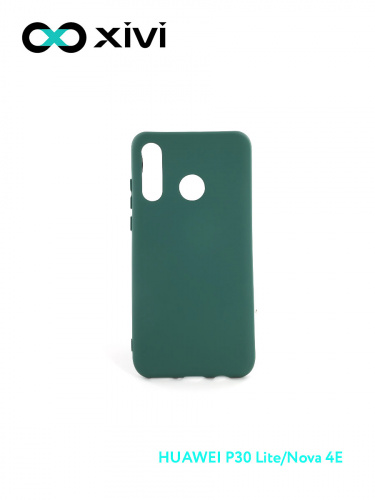 Накладка задняя Xivi для HUAWEI P30 Lite Nova 4E, Silicon Case, силикон, матовая, №46, цвет изумрудный 1