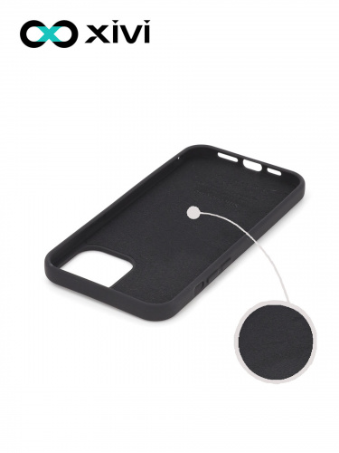 Накладка задняя Xivi для APPLE iPhone 12 6.1 6.1 Pro, Silicon Case, силикон, матовая, №1, цвет чёрный 2