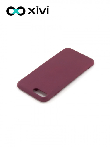 Накладка задняя Xivi для APPLE iPhone 7 8 Plus, Silicon Case, силикон, матовая, №73, цвет винный 4