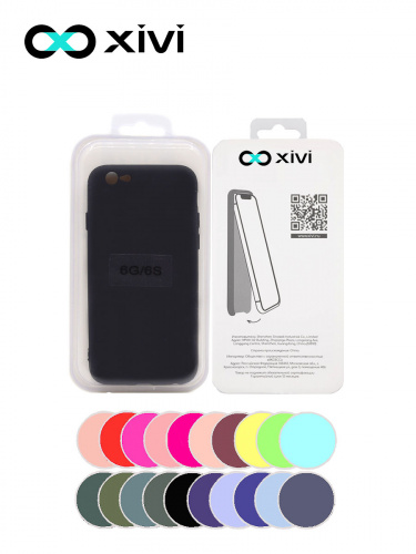 Накладка задняя Xivi для APPLE iPhone 6 6S (4.7), Silicon Case, силикон, матовая, №1, цвет чёрный 5