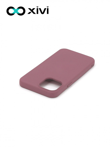 Накладка задняя Xivi для APPLE iPhone 12 5.4, Silicon Case, силикон, матовая, №73, цвет винный 4