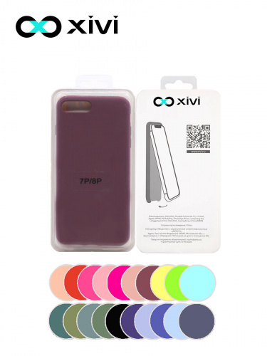 Накладка задняя Xivi для APPLE iPhone 7 8 Plus, Silicon Case, силикон, матовая, №73, цвет винный 5