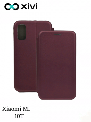 Чехол-книжка Xivi для XIAOMI MI 10T, Fashion Case, на магните, экокожа, цвет винный 6