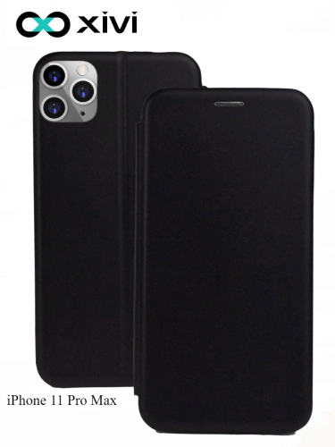 Чехол-книжка Xivi для APPLE iPhone 11 Pro Max, Fashion Case, на магните, экокожа, цвет чёрный 1