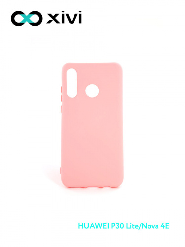 Накладка задняя Xivi для HUAWEI P30 Lite Nova 4E, Silicon Case, силикон, матовая, №19, цвет розовый 1