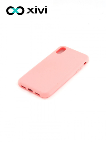 Накладка задняя Xivi для APPLE iPhone X XS, Silicon Case, силикон, матовая, №19, цвет розовый 3