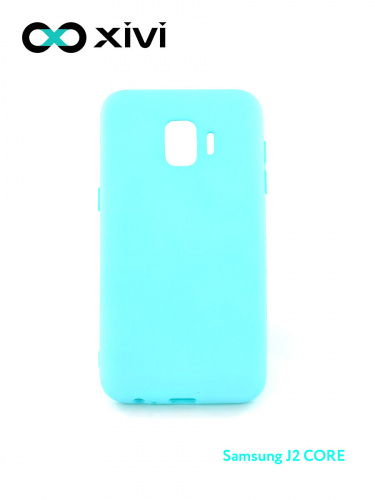 Накладка задняя Xivi для SAMSUNG Galaxy J2 CORE J260, Silicon Case, силикон, матовая, №8, цвет голубой 1