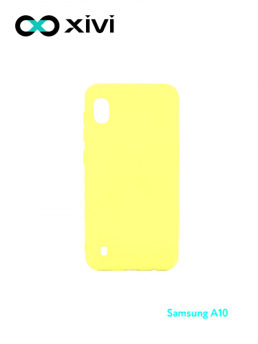 Накладка задняя Xivi для SAMSUNG Galaxy A10 A105, Silicon Case, силикон, матовая, №41, цвет жёлтый 1