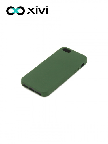 Накладка задняя Xivi для APPLE iPhone 5 5S SE, Silicon Case, силикон, матовая, №59, цвет темно-зеленый 3