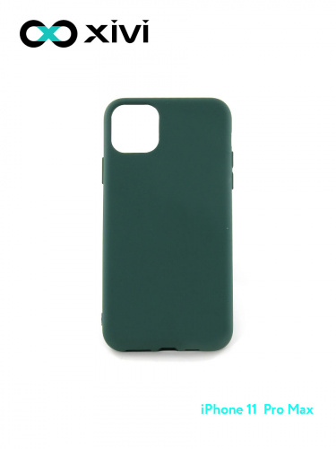 Накладка задняя Xivi для APPLE iPhone 11 Pro Max, Silicon Case, силикон, матовая, №46, цвет изумрудный 10