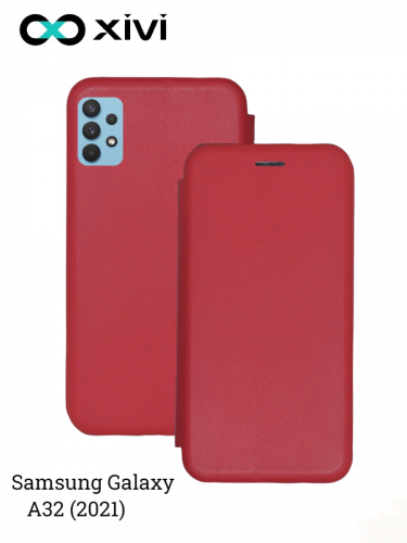 Чехол-книжка Xivi для SAMSUNG  Galaxy A32 (2021), Fashion Case, на магните, экокожа, цвет красный 1
