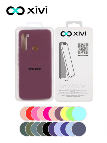 Накладка задняя Xivi для XIAOMI Redmi Note 8T, Silicon Case, силикон, матовая, №73, цвет винный 5