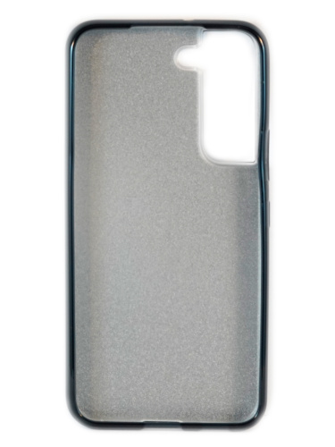 Накладка задняя для SAMSUNG Galaxy S22 Plus, силикон, блёстки, цвет: черный