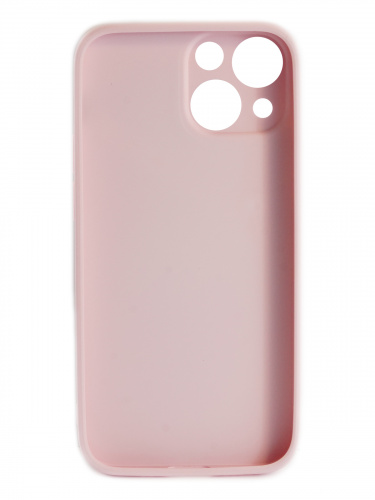 Накладка задняя для iPhone 13 Mini, силикон, защита камеры, имитация кожи, розовый