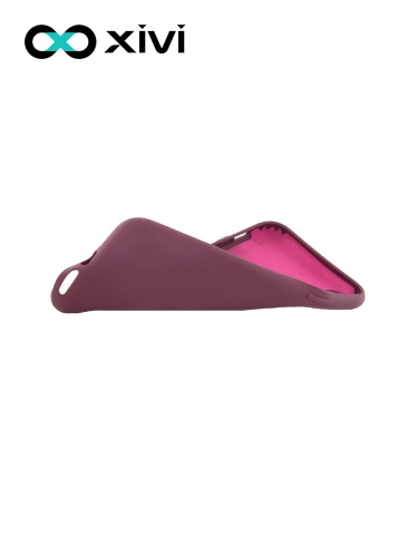 Накладка задняя Xivi для APPLE iPhone XR, Silicon Case, силикон, матовая, №73, цвет винный 6