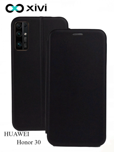 Чехол-книжка Xivi для HUAWEI Honor 30 , Fashion Case, на магните, экокожа, цвет чёрный 1