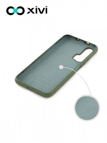 Накладка задняя Xivi для HUAWEI HONOR 20 PRO, Silicon Case, силикон, матовая, №59, цвет темно-зеленый 2