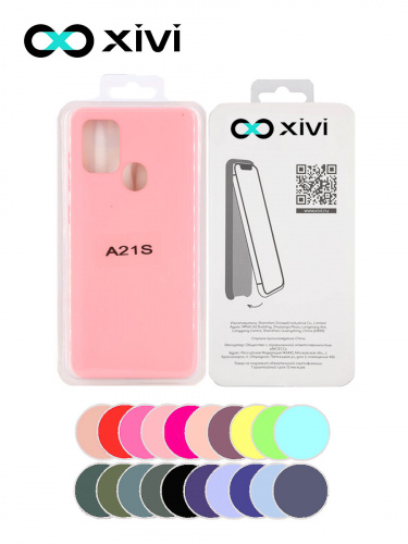 Накладка задняя Xivi для SAMSUNG Galaxy A21S, Silicon Case, силикон, матовая, №19, цвет розовый 5