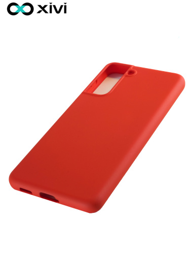 Накладка задняя Xivi для SAMSUNG Galaxy S21 Plus, Silicon Case, силикон, матовая, №4, цвет морковный (1)