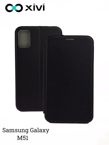 Чехол-книжка Xivi для SAMSUNG Galaxy M51, Fashion Case, на магните, экокожа, цвет чёрный 1