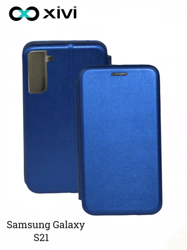 Чехол-книжка Xivi для SAMSUNG Galaxy S21, Fashion Case, на магните, экокожа, цвет синий 1