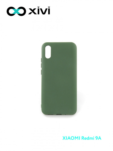 Накладка задняя Xivi для XIAOMI Redmi 9A, Silicon Case, силикон, матовая, №59, цвет темно-зеленый 1