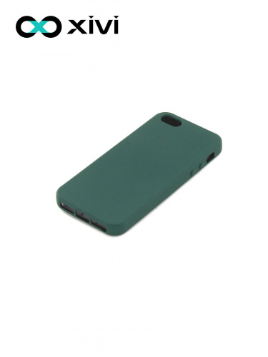 Накладка задняя Xivi для APPLE iPhone 5 5S SE, Silicon Case, силикон, матовая, №46, цвет изумрудный 3