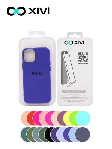 Накладка задняя Xivi для APPLE iPhone 12 5.4, Silicon Case, силикон, матовая, №47, цвет синий 5