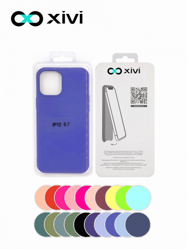 Накладка задняя Xivi для APPLE iPhone 12 6.7, Silicon Case, силикон, матовая, №47, цвет синий 5