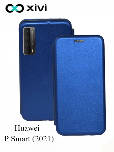 Чехол-книжка Xivi для HUAWEI P Smart (2021), Fashion Case, на магните, экокожа, цвет синий 6