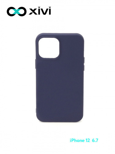 Накладка задняя Xivi для APPLE iPhone 12 6.7, Silicon Case, силикон, матовая, №2, цвет индиго, тёмный 1