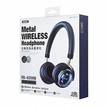 Наушники полноразмерные Remax, RB-620HB, Wireless Stereo, микрофон, bluetooth, синий