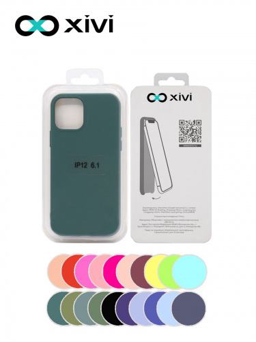 Накладка задняя Xivi для APPLE iPhone 12 6.1 6.1 Pro, Silicon Case, силикон, матовая, №46, цвет изумрудный 5