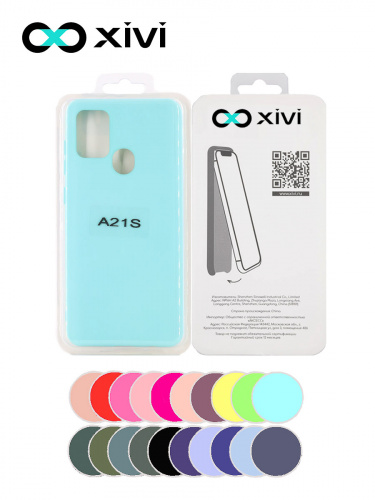 Накладка задняя Xivi для SAMSUNG Galaxy A21S, Silicon Case, силикон, матовая, №8, цвет голубой 5