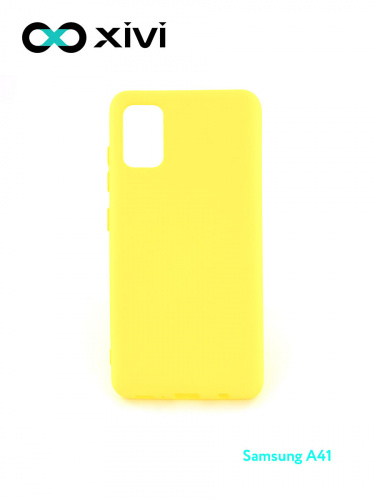 Накладка задняя Xivi для SAMSUNG Galaxy A41, Silicon Case, силикон, матовая, №41, цвет жёлтый 1
