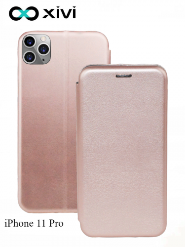 Чехол-книжка Xivi для APPLE iPhone 11 Pro, Fashion Case, на магните, экокожа, цвет розовое золото 1