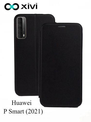 Чехол-книжка Xivi для HUAWEI P Smart (2021), Fashion Case, на магните, экокожа, цвет чёрный 6