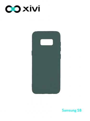 Накладка задняя Xivi для SAMSUNG Galaxy S8, Silicon Case, силикон, матовая, №46, цвет изумрудный 1