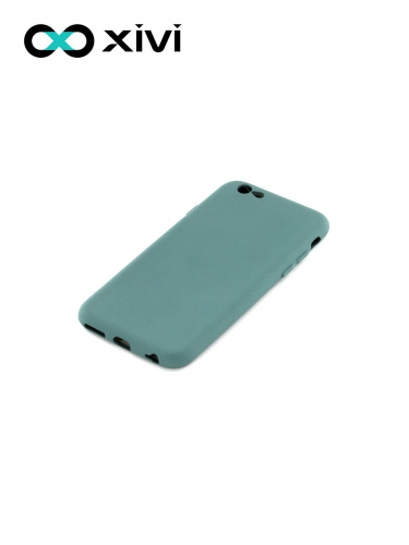 Накладка задняя Xivi для APPLE iPhone 6 6S (4.7), Silicon Case, силикон, матовая, №56, цвет зелёный 3
