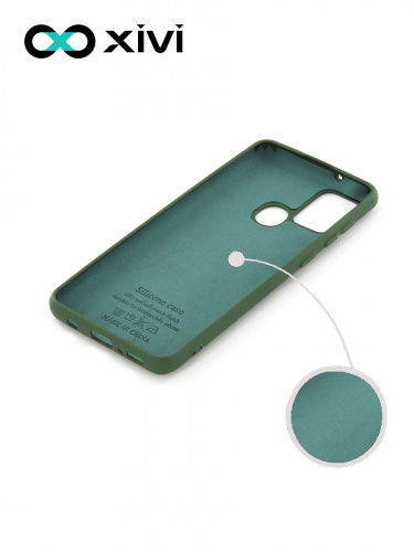 Накладка задняя Xivi для SAMSUNG Galaxy A21S, Silicon Case, силикон, матовая, №59, цвет темно-зеленый 2