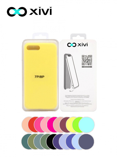 Накладка задняя Xivi для APPLE iPhone 7 8 Plus, Silicon Case, силикон, матовая, №41, цвет жёлтый 5