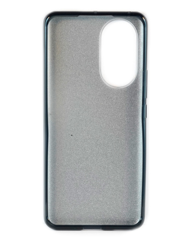 Накладка задняя для HUAWEI Honor 50 5G, силикон, блёстки, цвет: черный